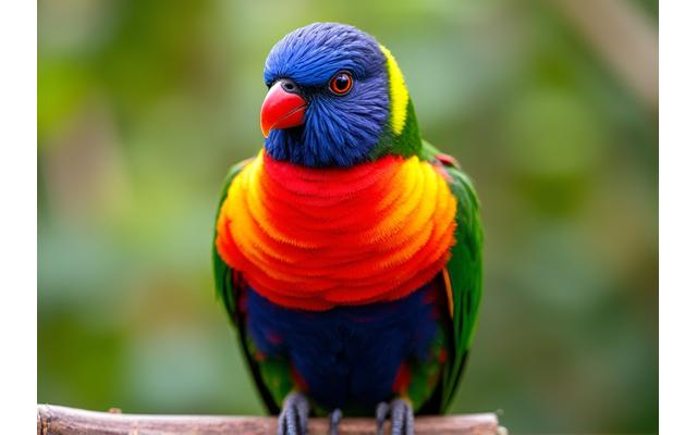 Close-up of a colorful native Australian bird perched on a branch